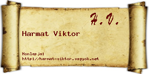 Harmat Viktor névjegykártya